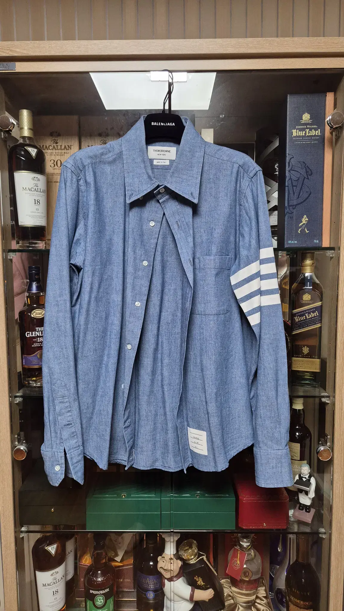 Thom Browne 4-Bar Stripe bloo Shirt