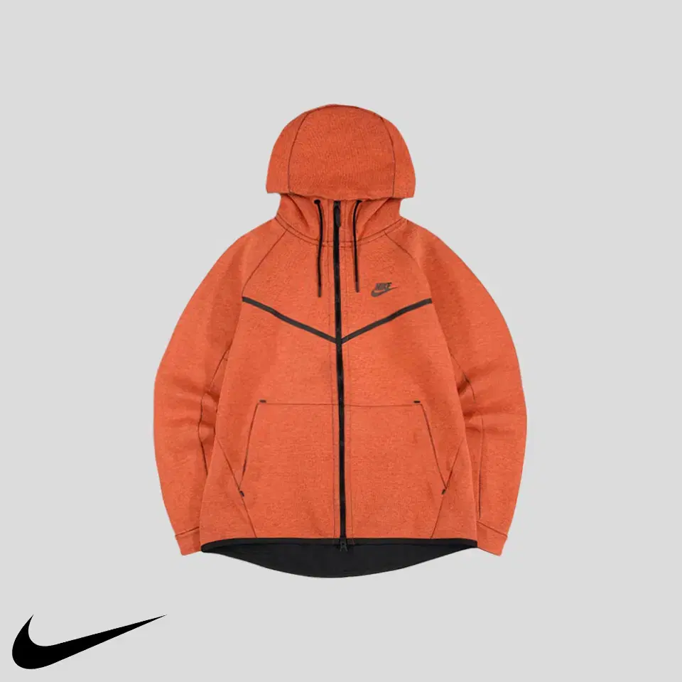 Nike Brick Orange Black Puchura Logo Printed Lining Two Way Zip Techpack Tech