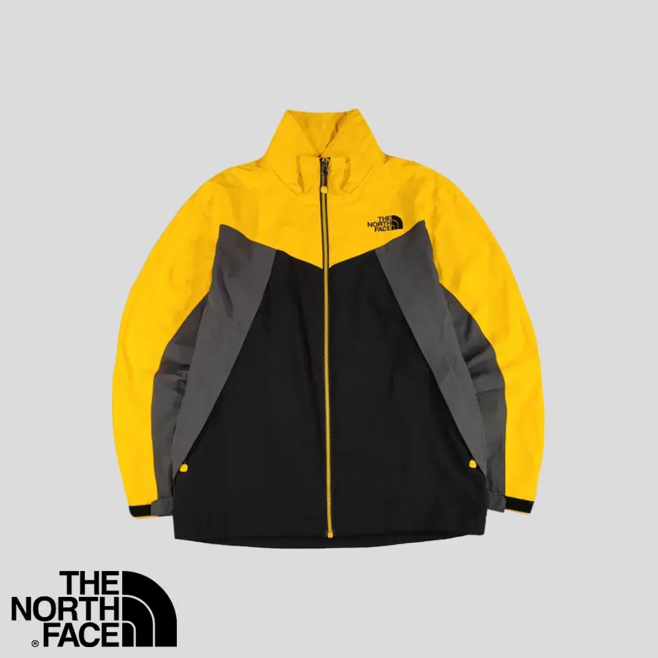 The North Face Yellow Grey Black Colorblocked Logo Embroidered Hidden Pocket High Vent Outdoor