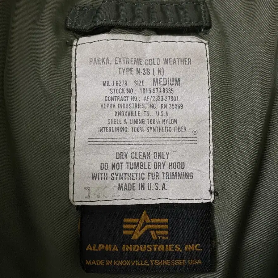 ALPHA INDUSTRIES N-3B PARKA MADE IN USA