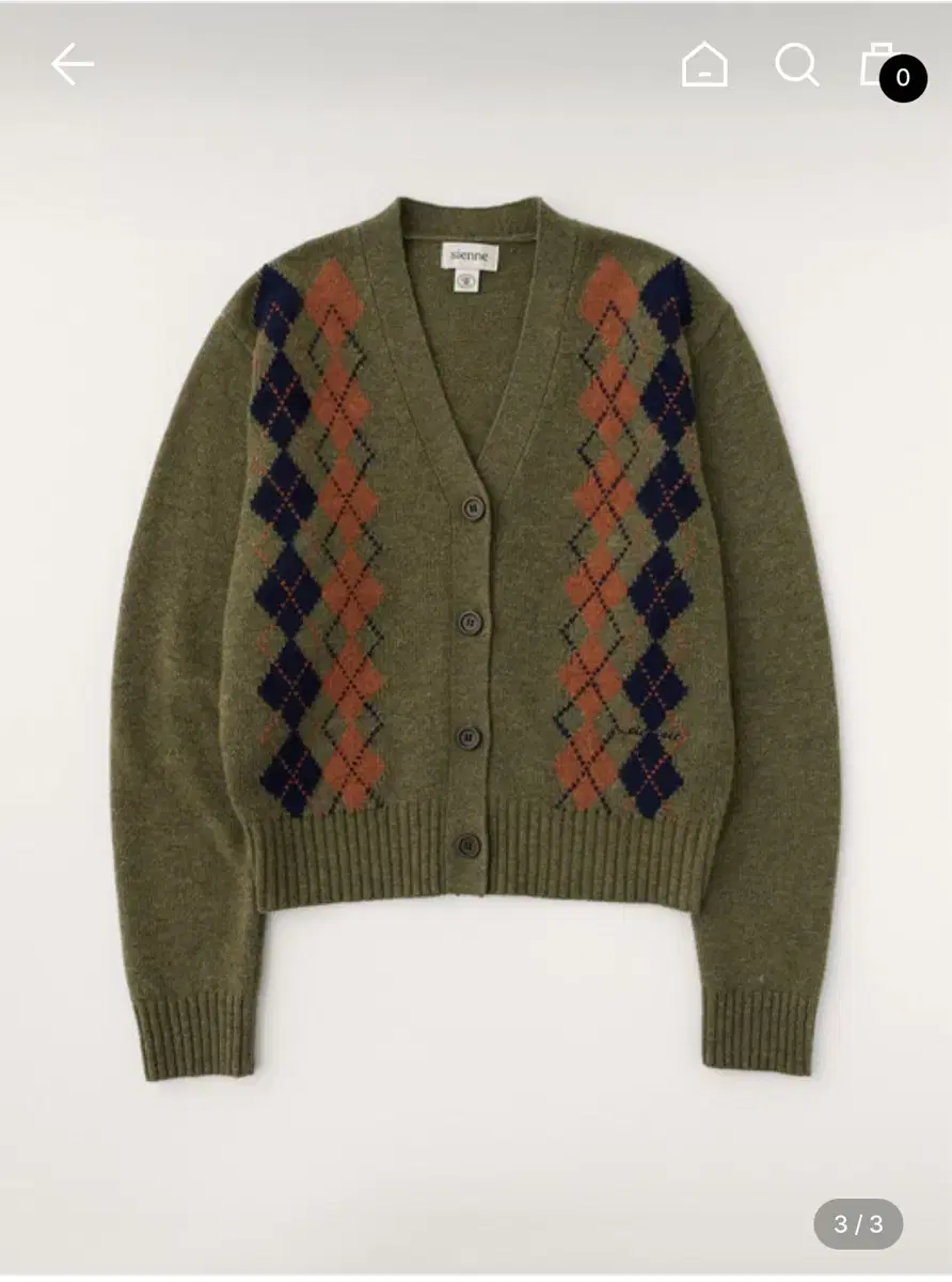 시엔느 Daddy Argyle Cardigan L사이즈