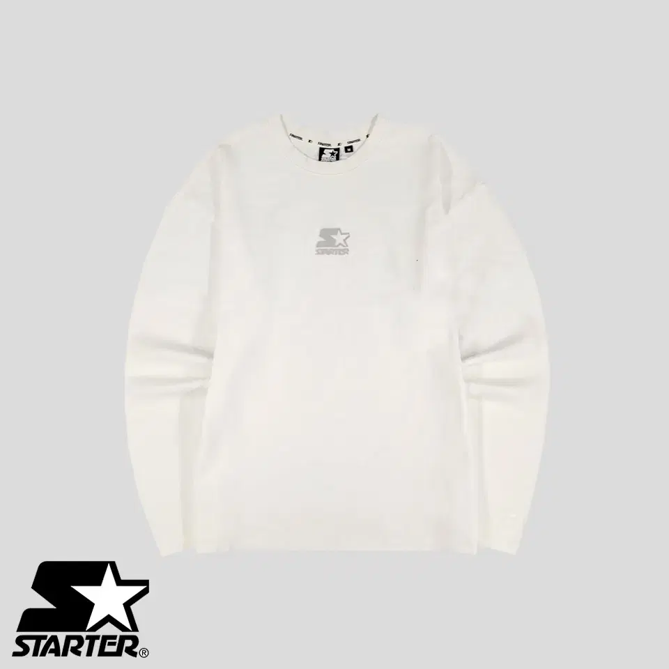 Starter BlackLabel White Silver Glitter Logo 3D Printed Cotton Long Sleeve T-Shirt Longsleeves