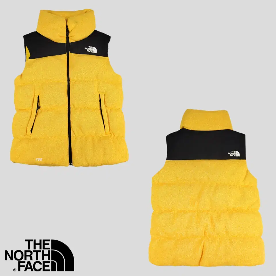 The North Face White Belle 700 Yel Black Colorblocked Logo Embroidered Knitted Goose Feather Sphere