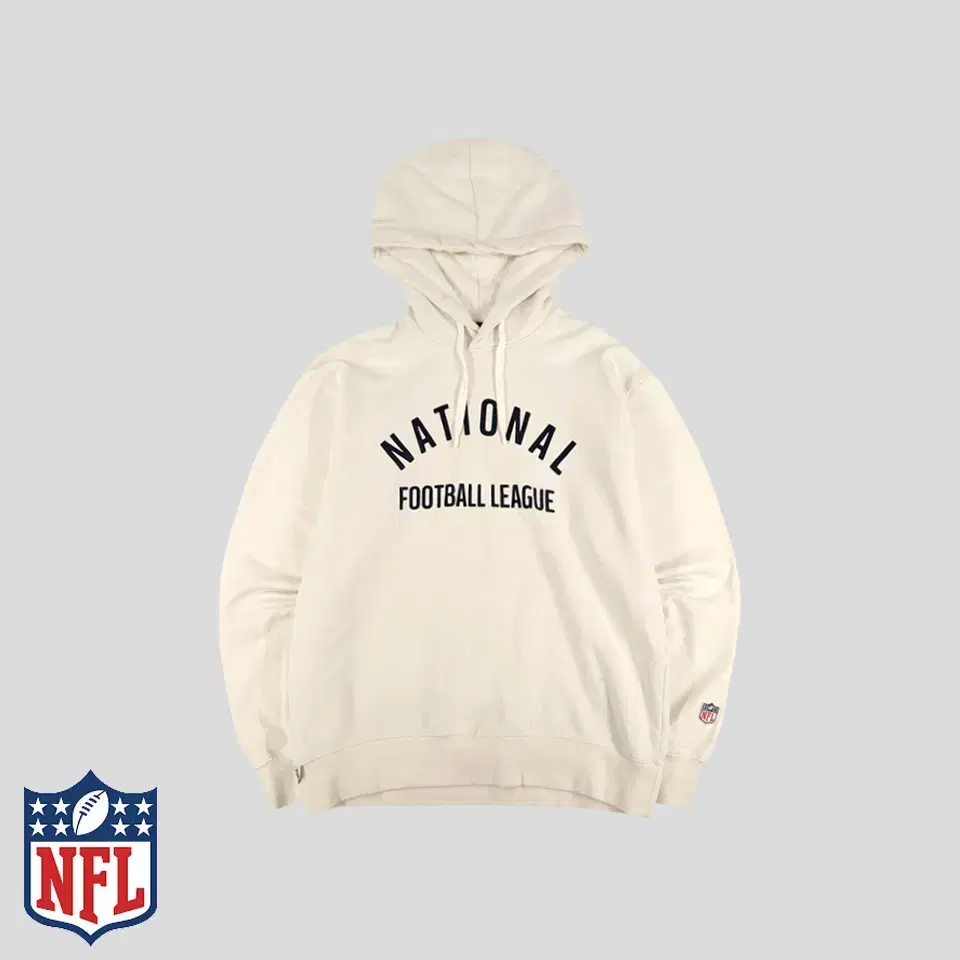 NFL NFXL Light Beige Black Logo Printed Patch Cotton100 Overfit Sweat