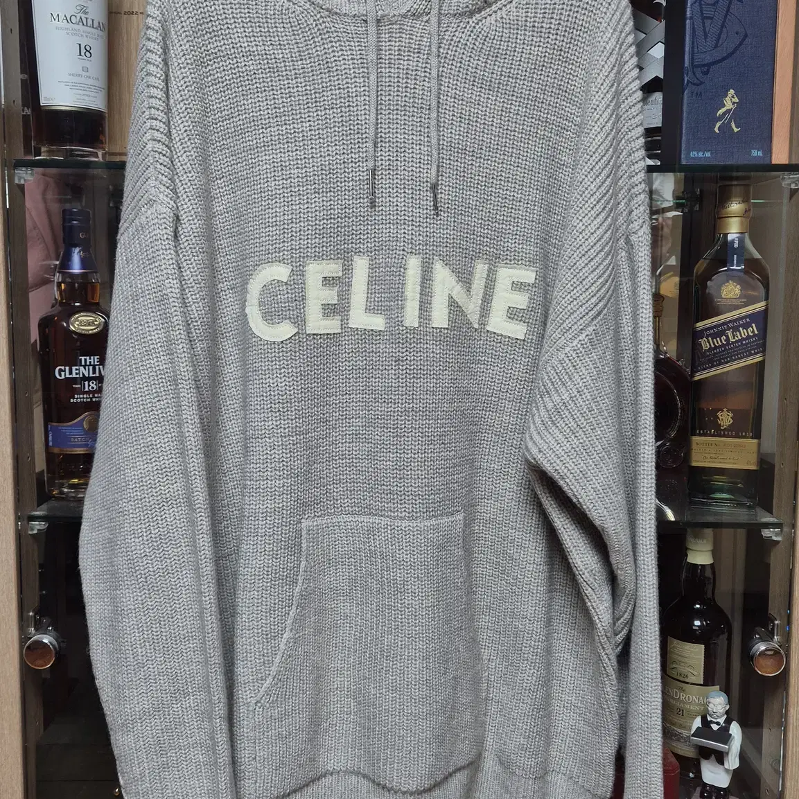 CELINE 후드 스웨터 니트 M 그레이