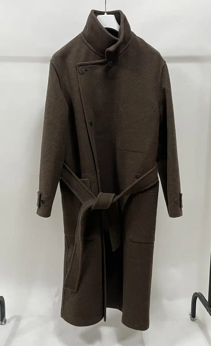 [S] New Lemaire Wool Wrap Coat Brown Shin