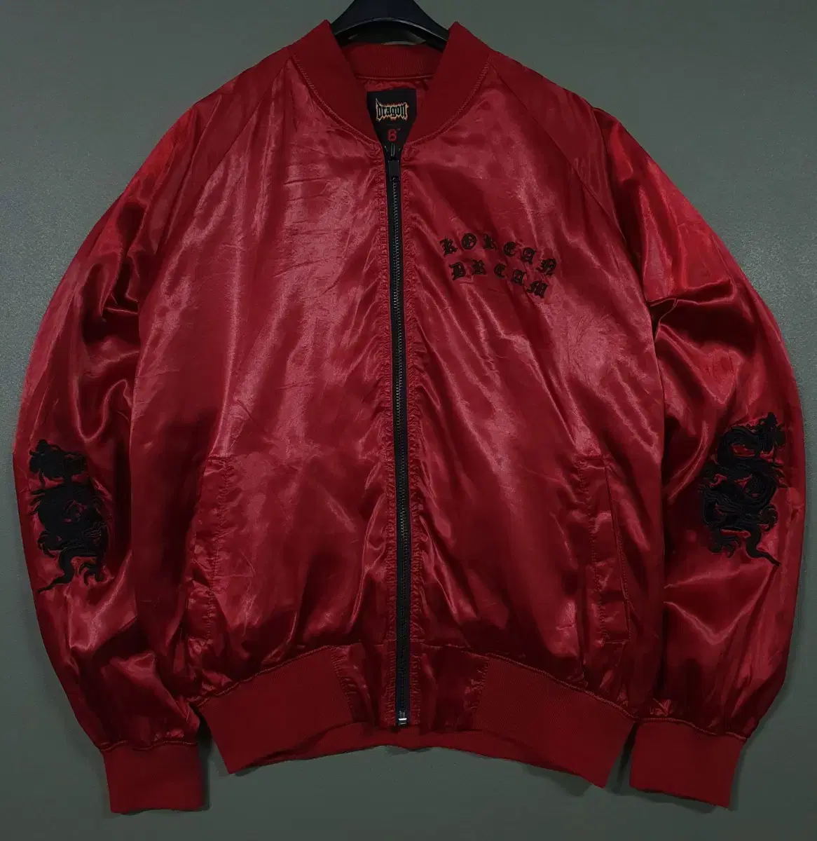 GD X Eight Seconds G-Dragon Yongjasu Burgundy Scajan Bloomers Bomber Jacket L