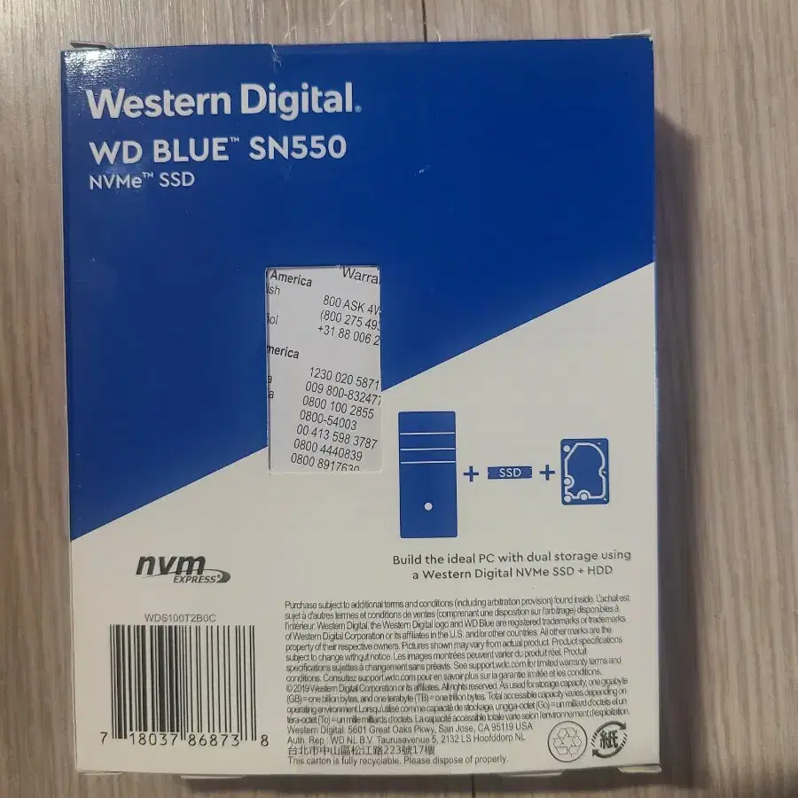 새상품] ssd 1tb wd blue nvme m.2