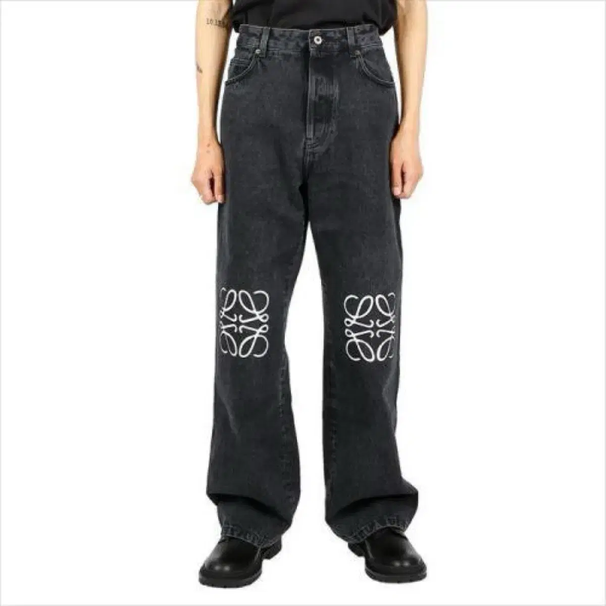 [44] New Loewe Anagram Exhaust Pants Black