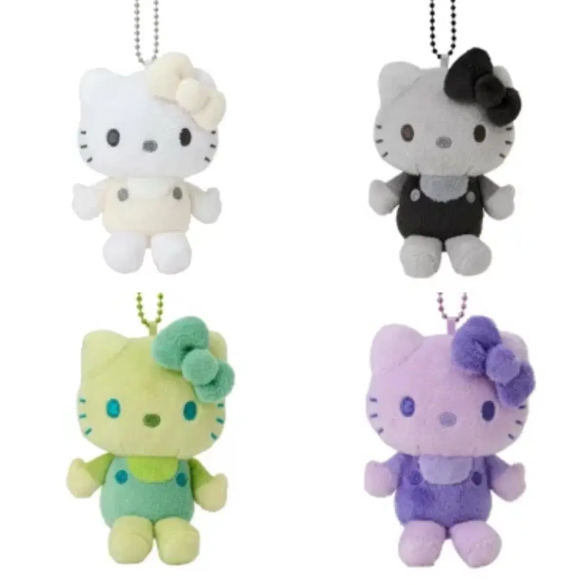 Hello Kitty Kitty Color Variations Mascot doll White Black Green Purple