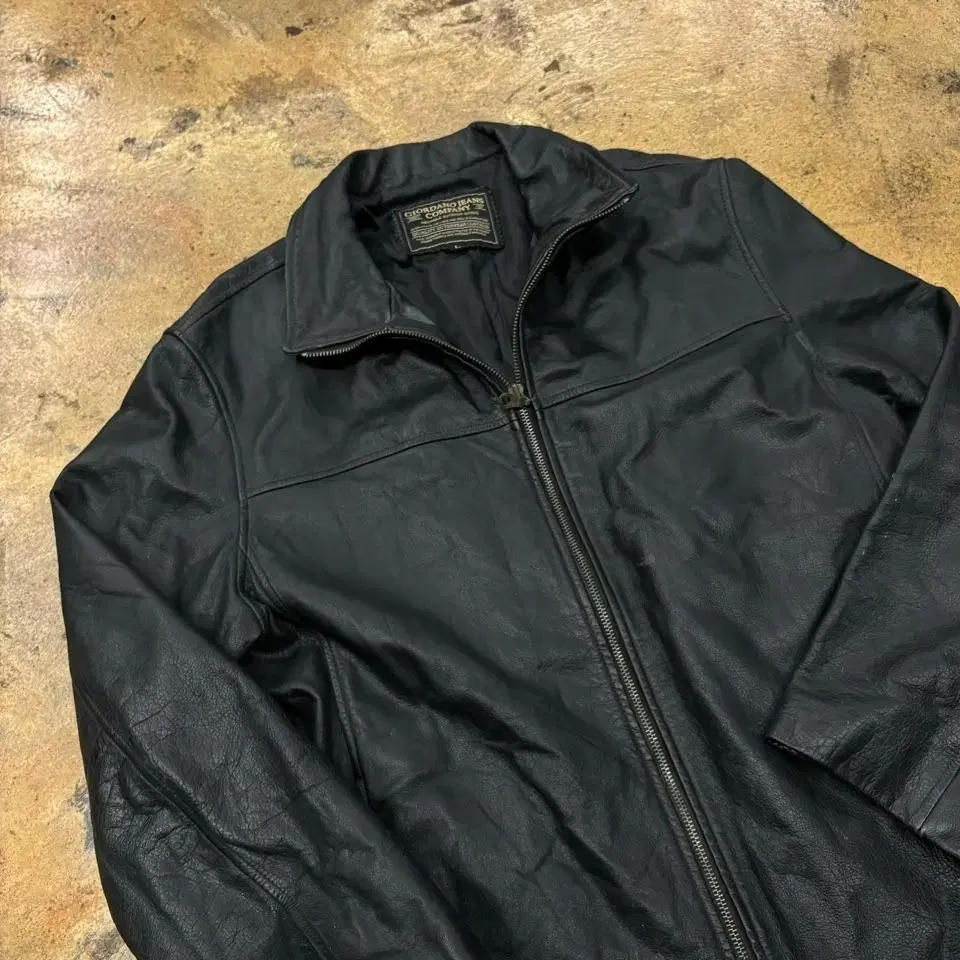 [ Genuine/100 ] Giordano Vintage Cowhide Leather Jacket