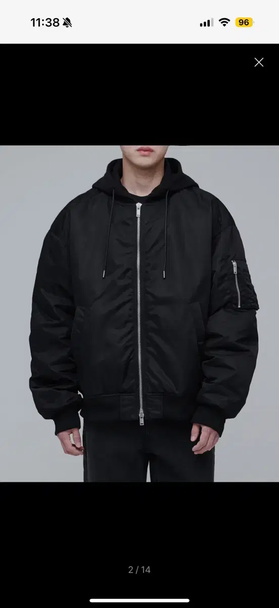 Unstructured Oversized Detachable Hood MA-1 Bomber Jacket [Black]