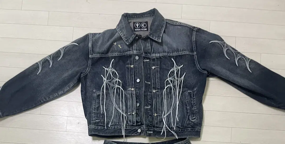 PugClub Tribal Tree Jacket Denim 3 sizes sells indigo bloo jeans