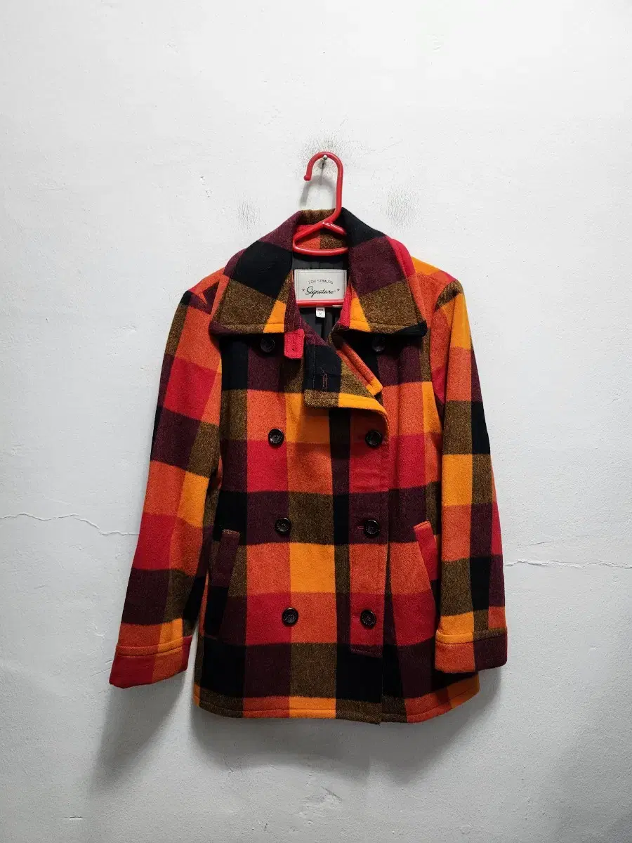 Levi's Tartan Check Peacoat