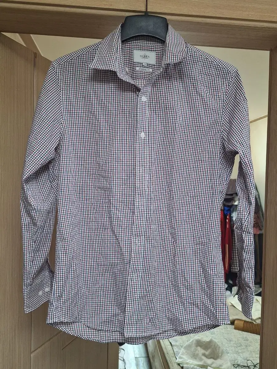 Unused OLZEN Men's Long Sleeve Plaid Y Shirt Size 100