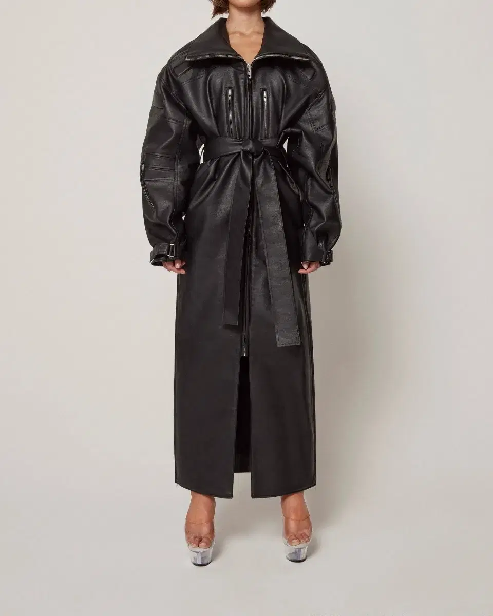 khy faux leather trench 카일리 제너 래더 트렌치 코트