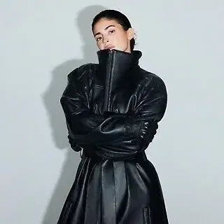 khy faux leather trench 카일리 제너 래더 트렌치 코트