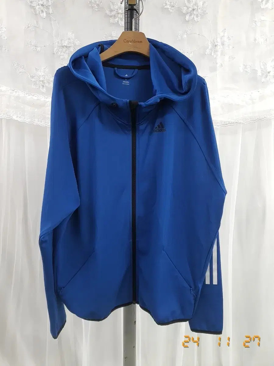 adidas Zip Up Jersey Hoodie L