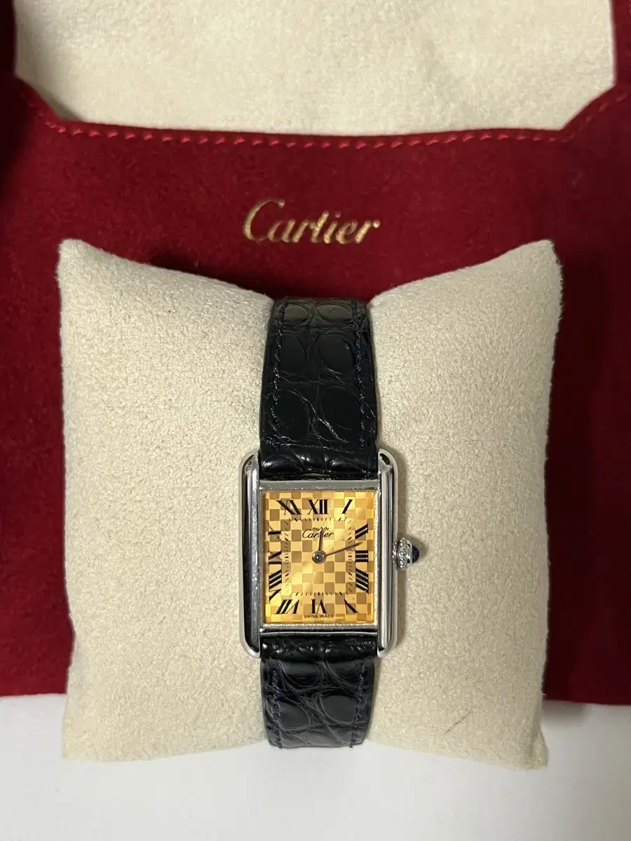 [Cartier] 까르띠에 탱크 체커보드 다이얼 D버클