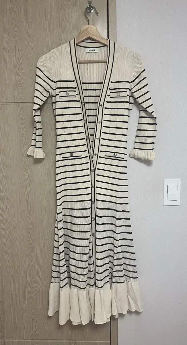 sandro striped long knit onepiece