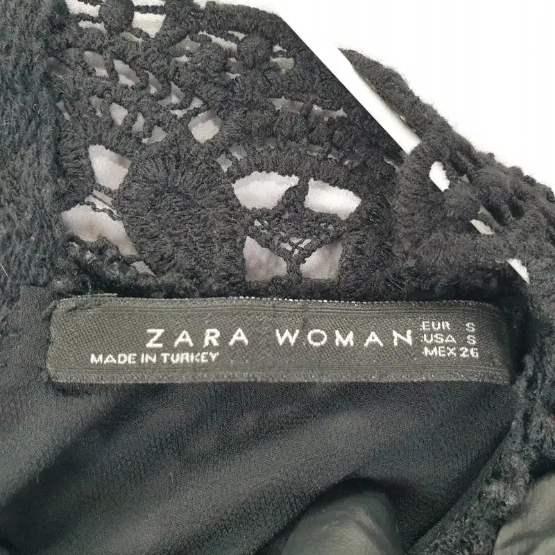 E9734 ZARA WOMAN 여S 레이스 블랙 블라우스/더크