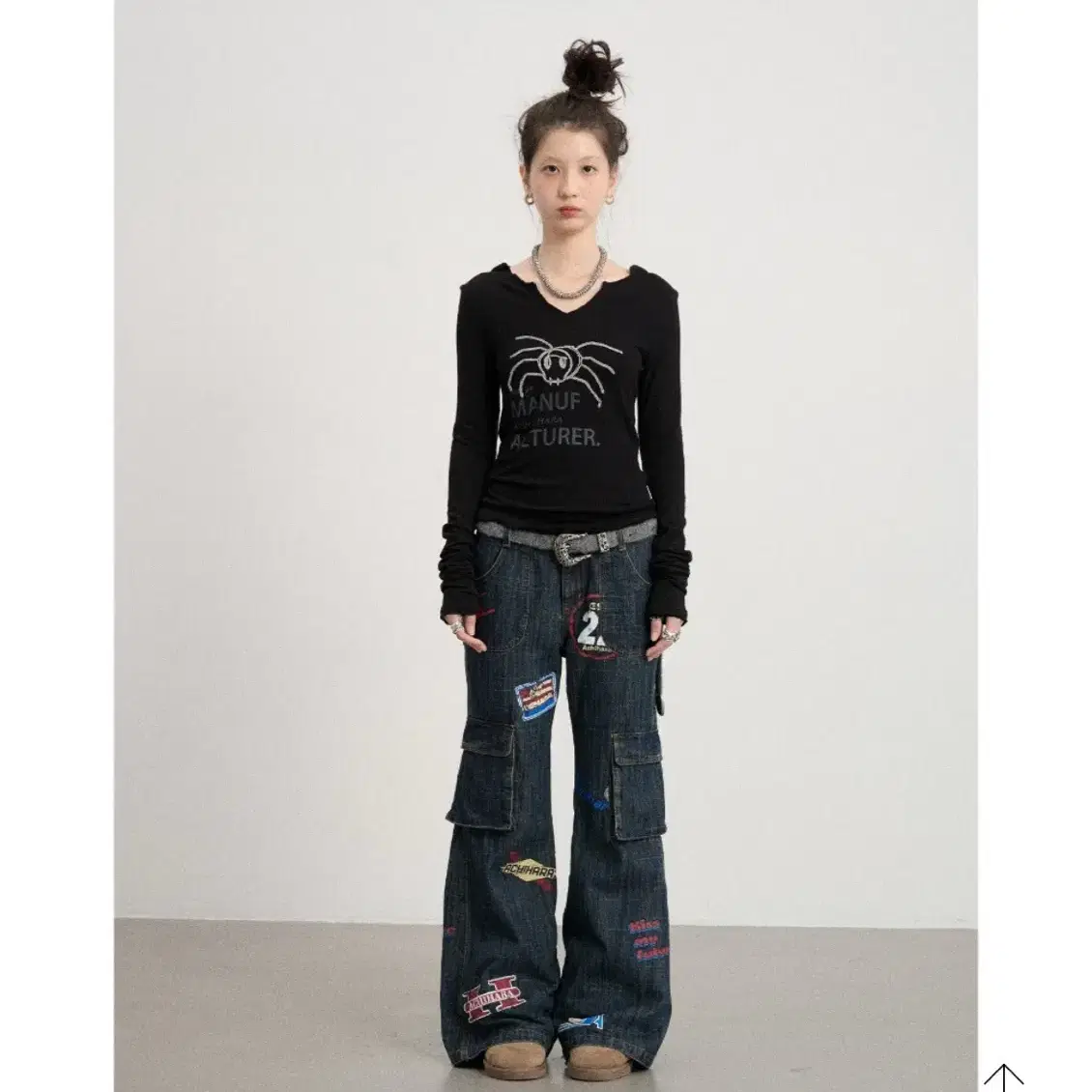 Dear my kiko Spider Slim Hoodie Top