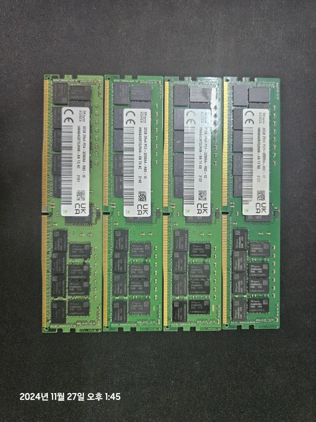 하이닉스 DDR4 32GB 3200A ECC REG 4개