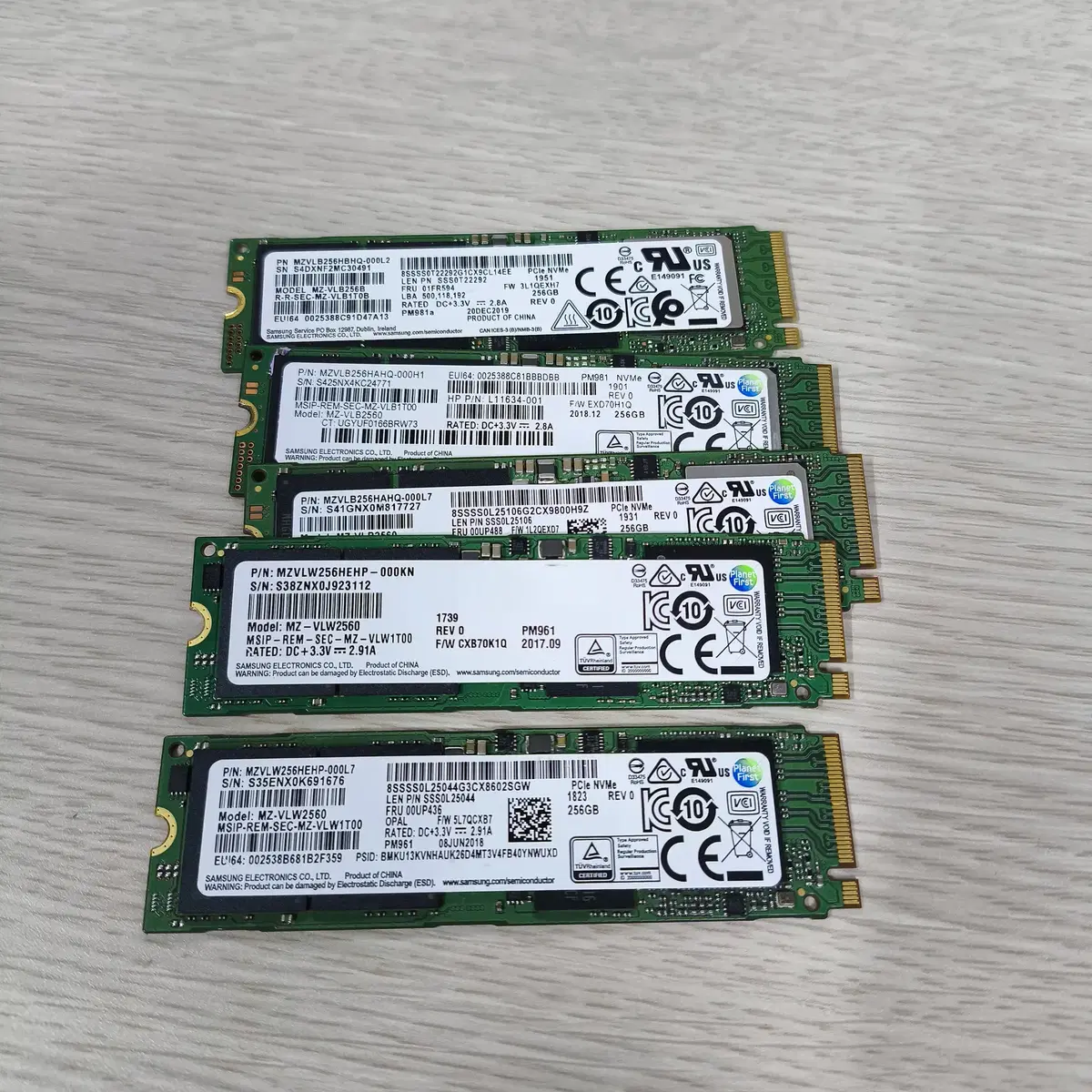 [판매] 삼성 SSD PM961, 981, 981a 256g NVMe