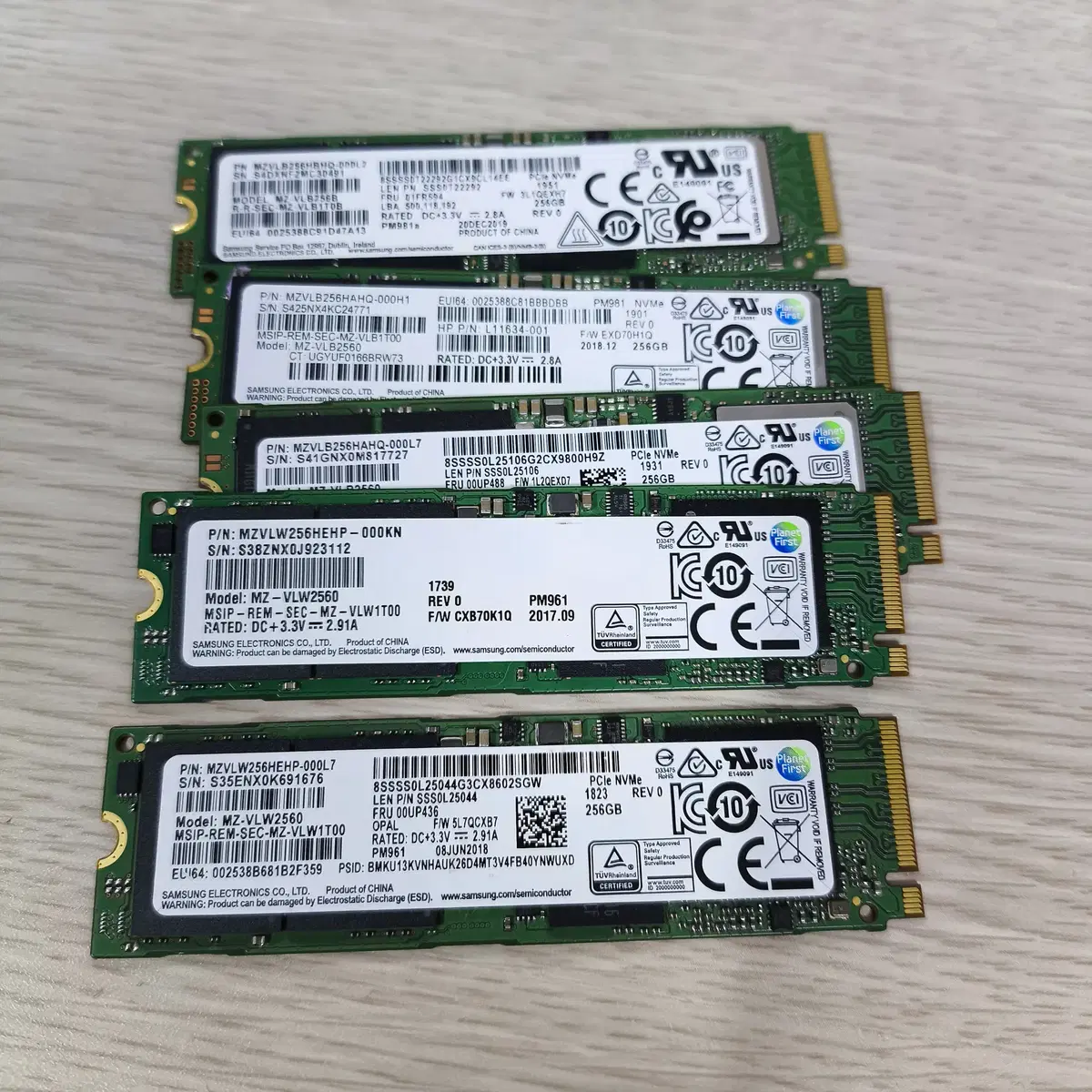 [판매] 삼성 SSD PM961, 981, 981a 256g NVMe