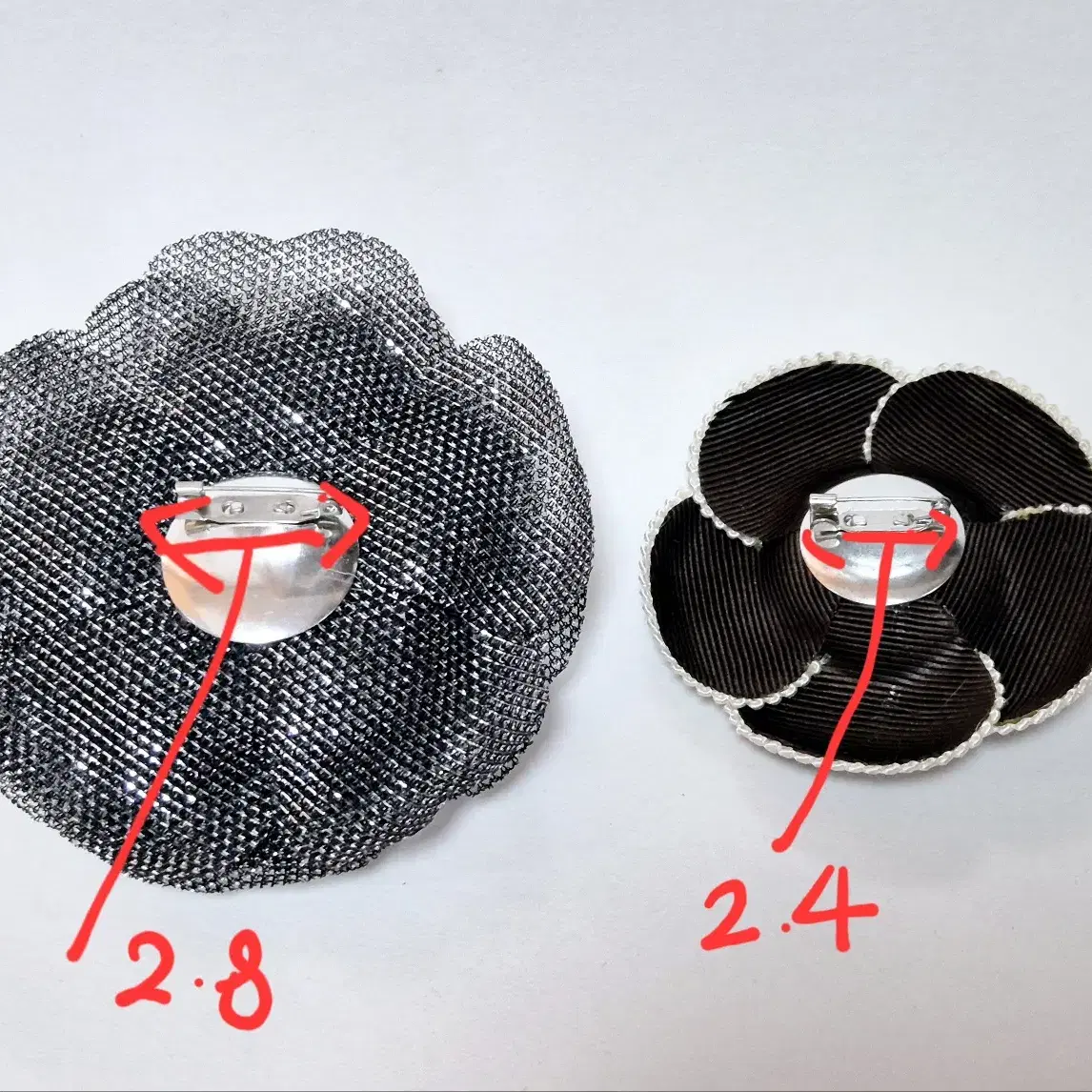 (새제품) 꽃 코사지 브로치 2종