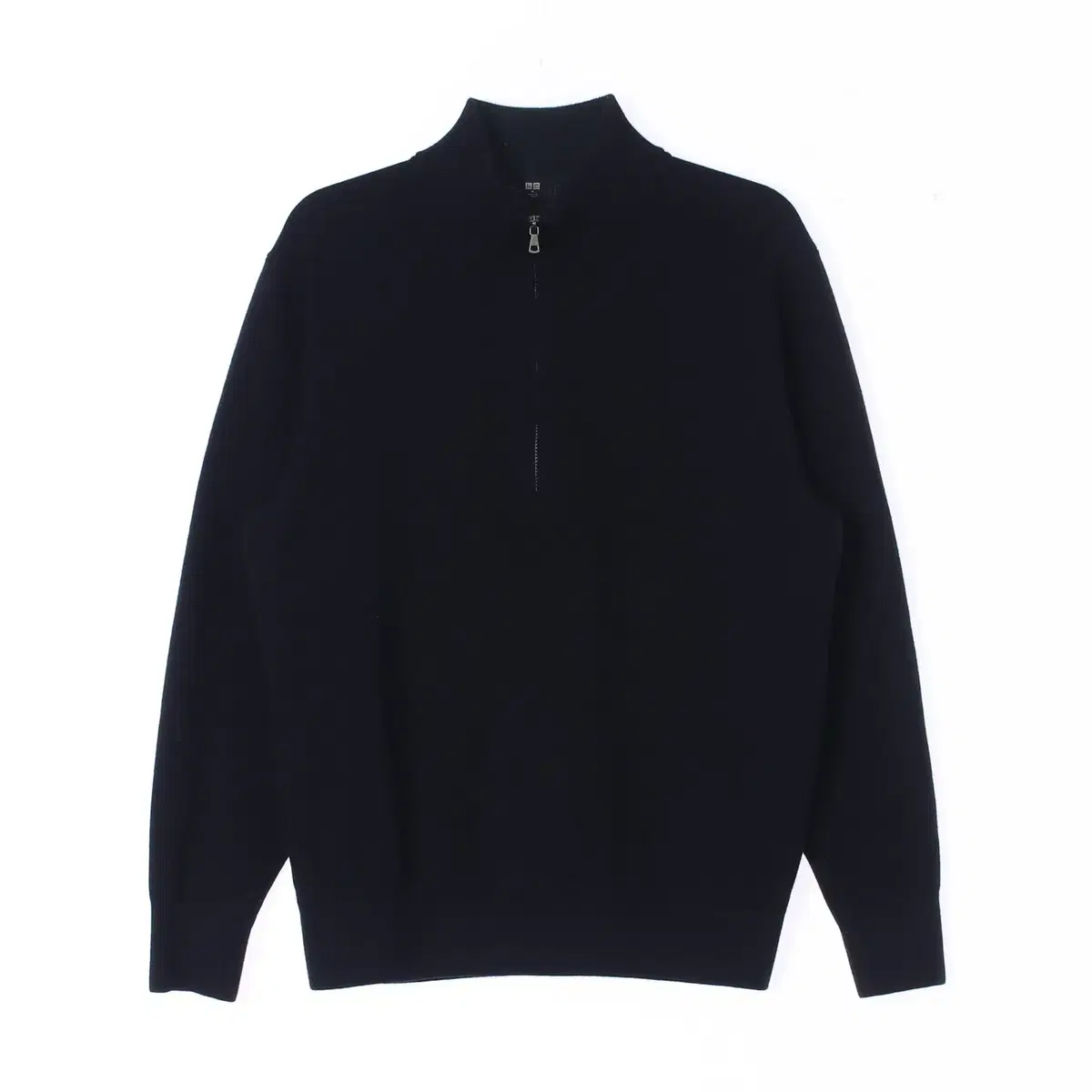 [M]Uniqlo Black Half Zip Mock Neck Turtleneck Knit