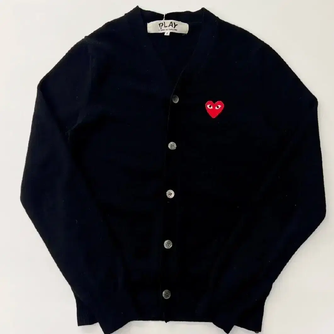 정품) Comme des garcons 꼼데가르송 블랙 와펜 가디건