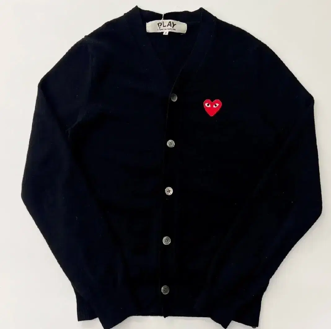 정품) Comme des garcons 꼼데가르송 블랙 와펜 가디건