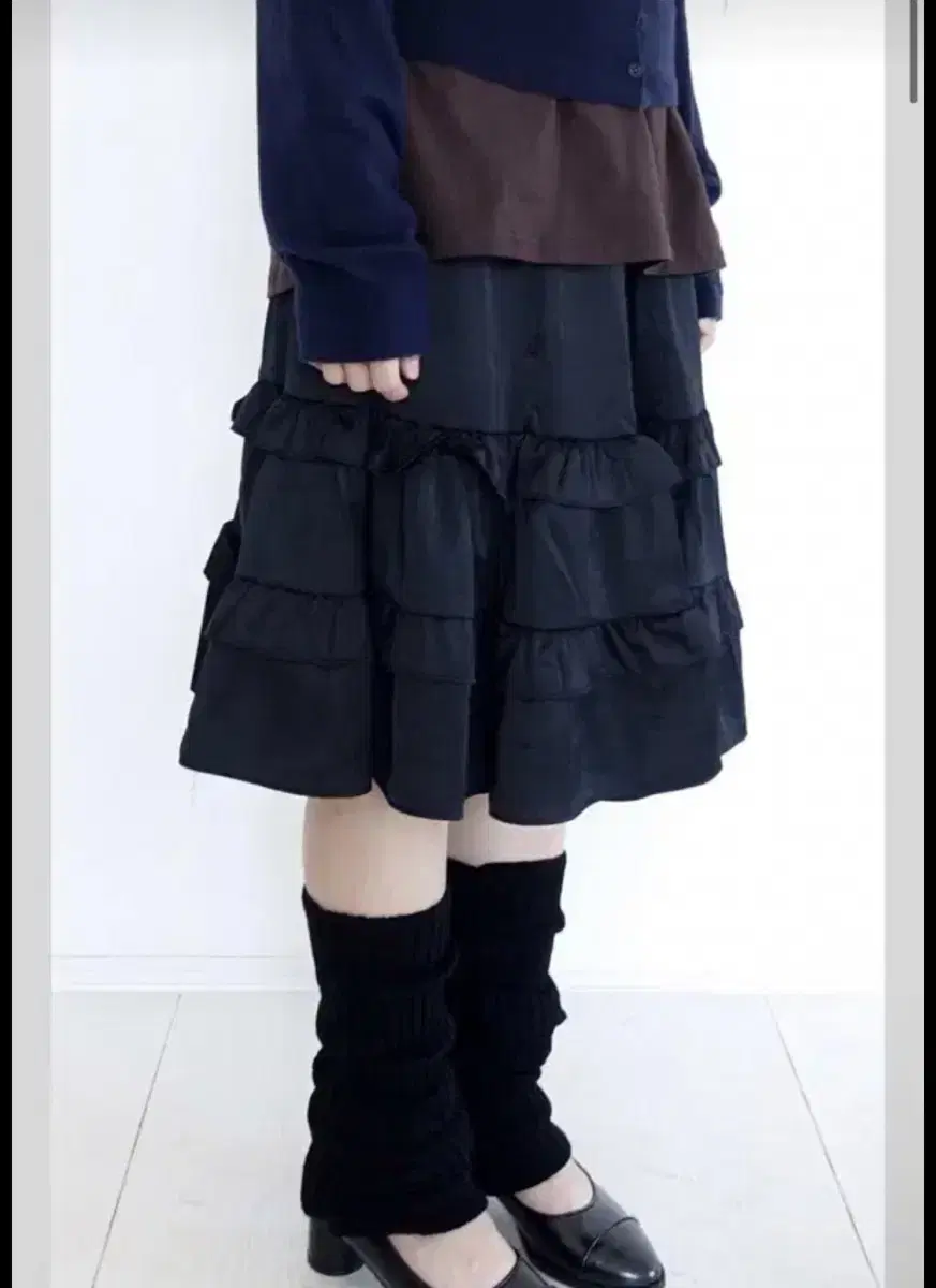 샵페어리 프릴 스커트 silky frill flare skirt