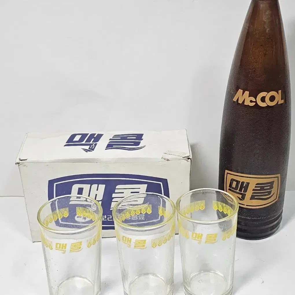 맥콜병 컵셋트 옛날병 수집품