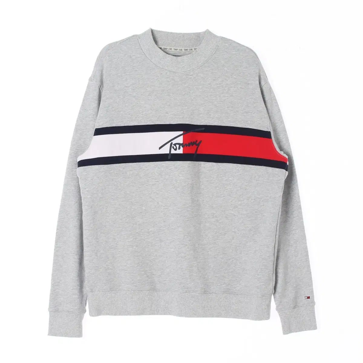 [L]Tommy Hilfiger Gray Logo Man-to-Man Sweatshirt