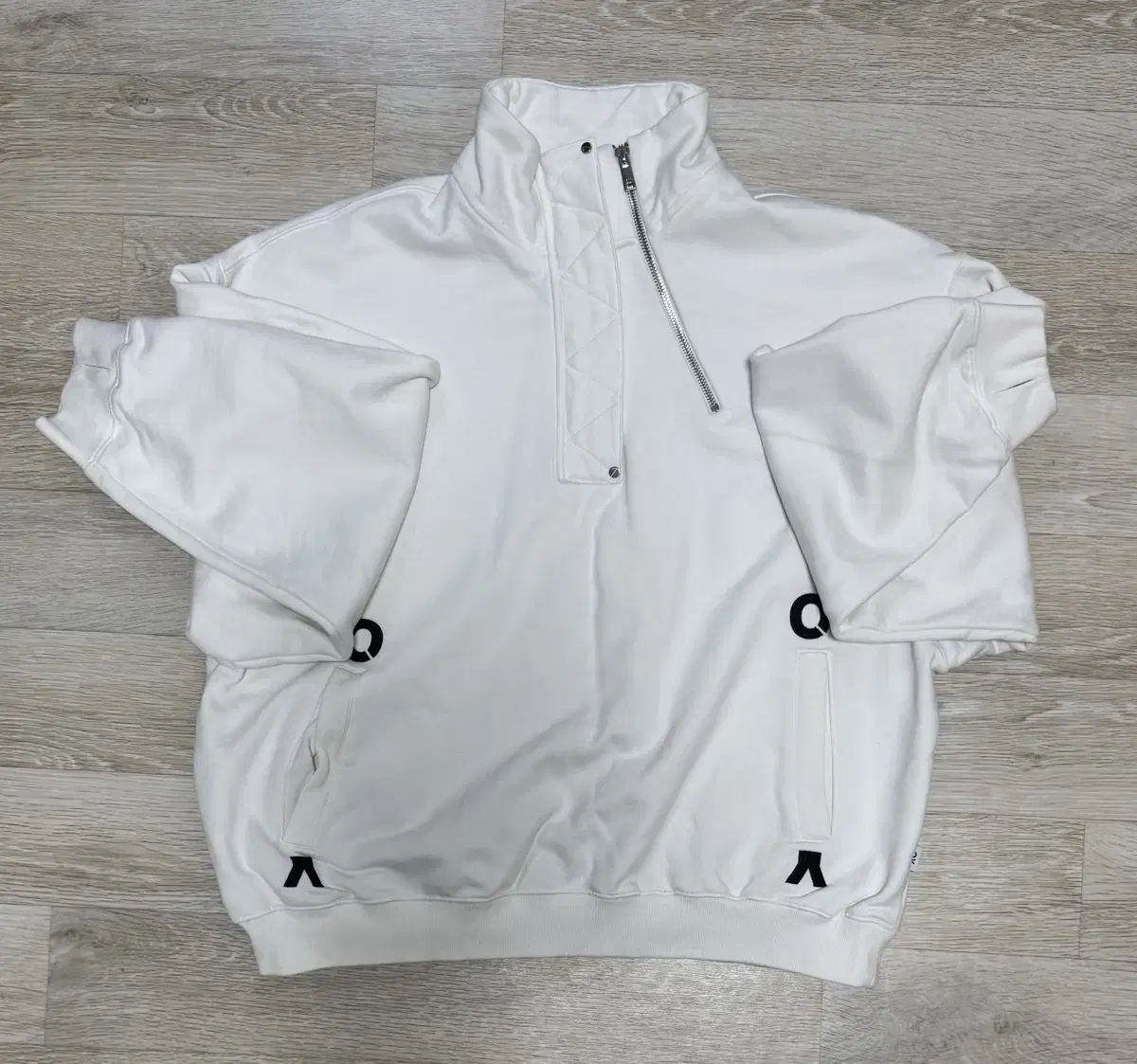 OY Double Zipper pola Anorak Man-to-Man-White