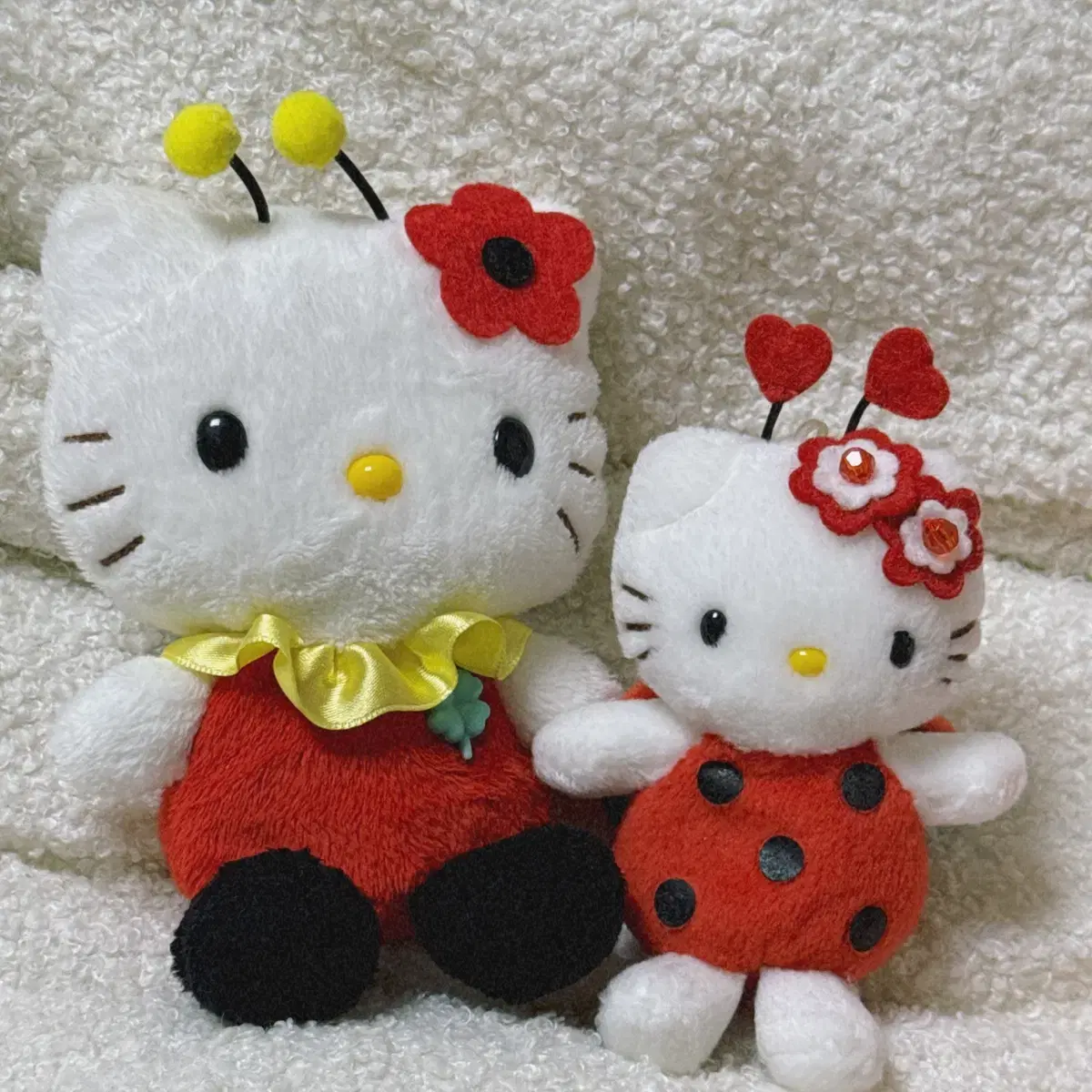 Japanese Classic Vintage Sanrio Hello Kitty Ladybug Kitty Mascot doll Keyring