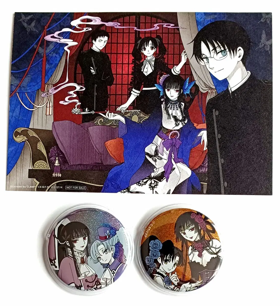 [일괄가격] xxxholic CLAMP 엽서 캔뱃지 유코 와타누키