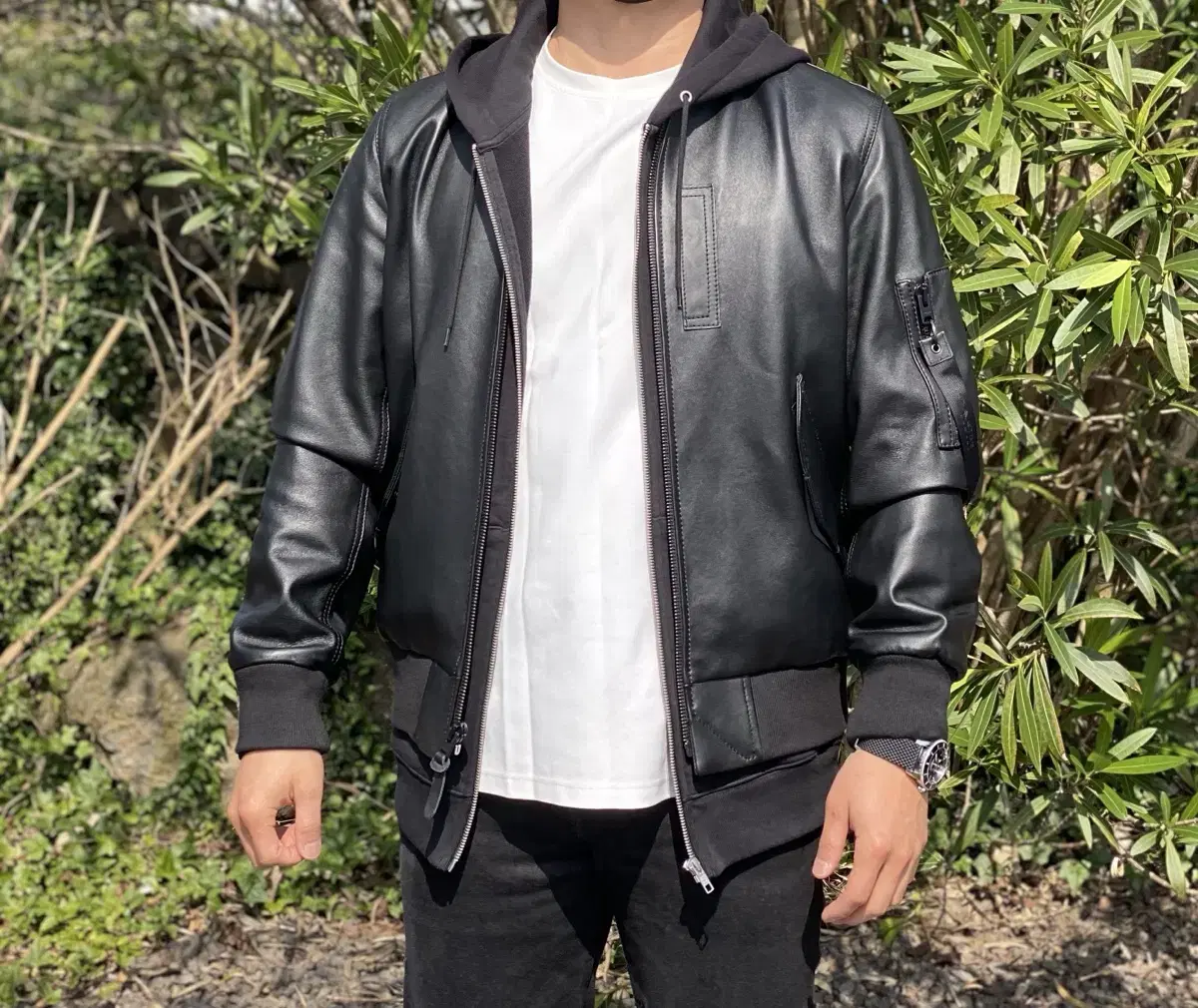 COACH, Leather MA-1 Jacket