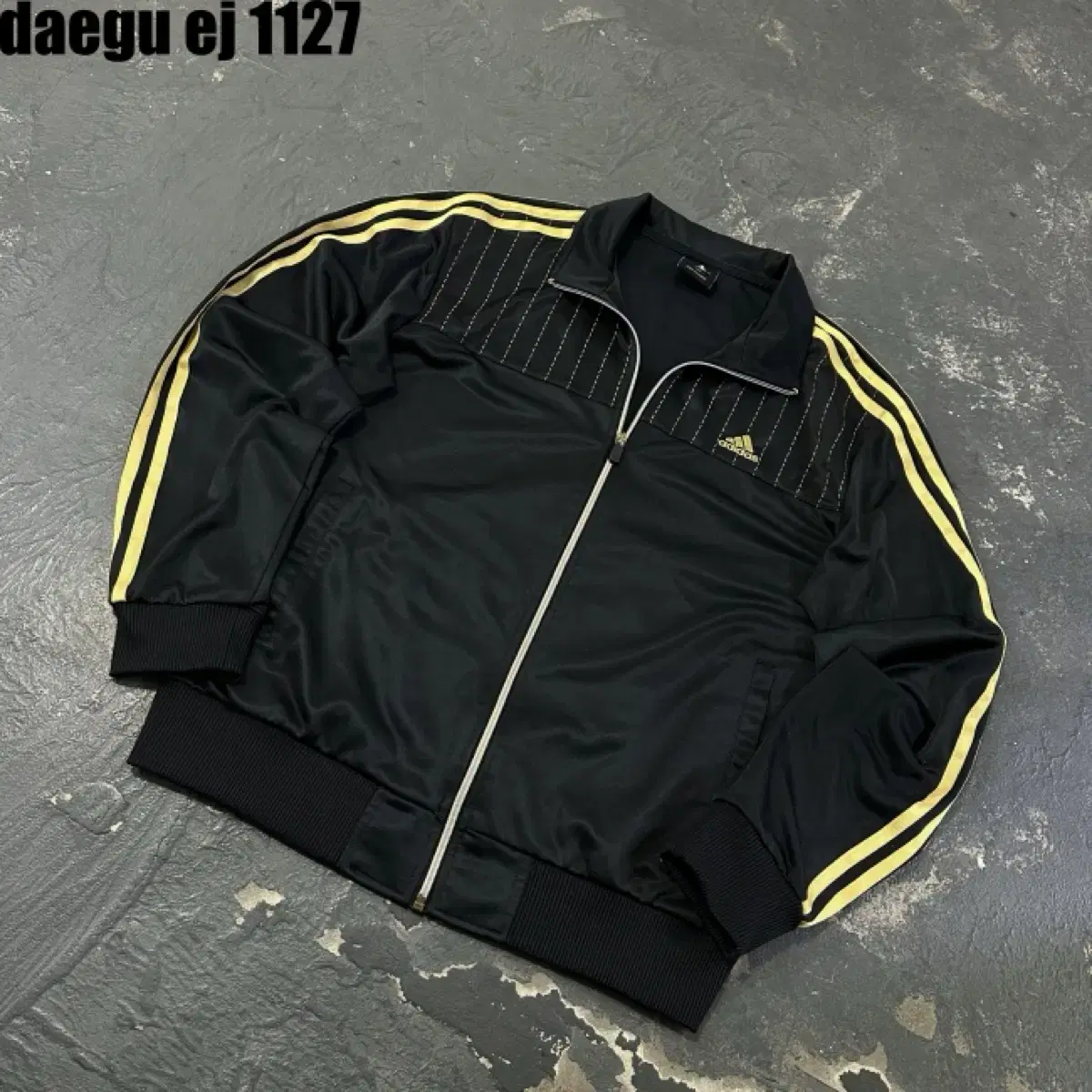 adidas Jersey Zip Up Black Gold