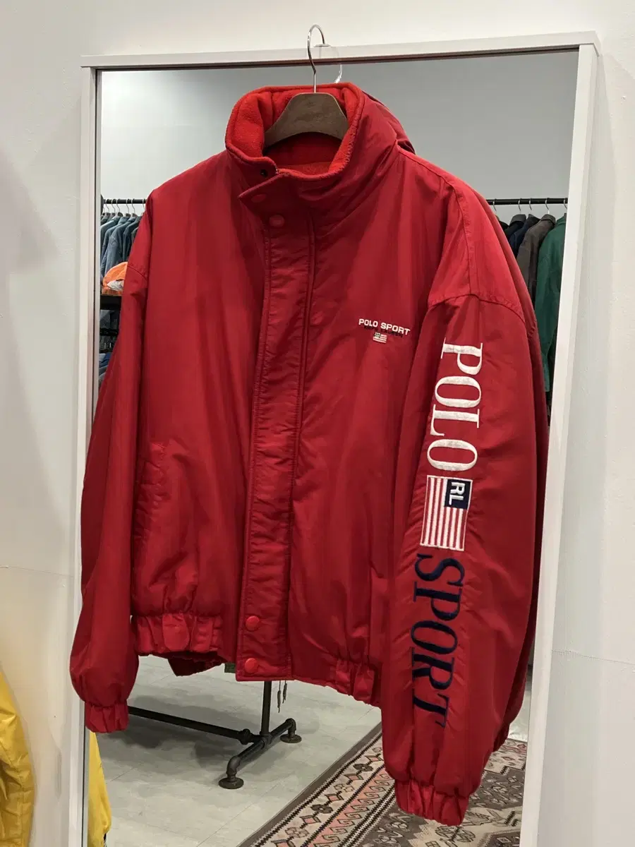 90s Polo Sport Spellout Fleece Bomber Jacket