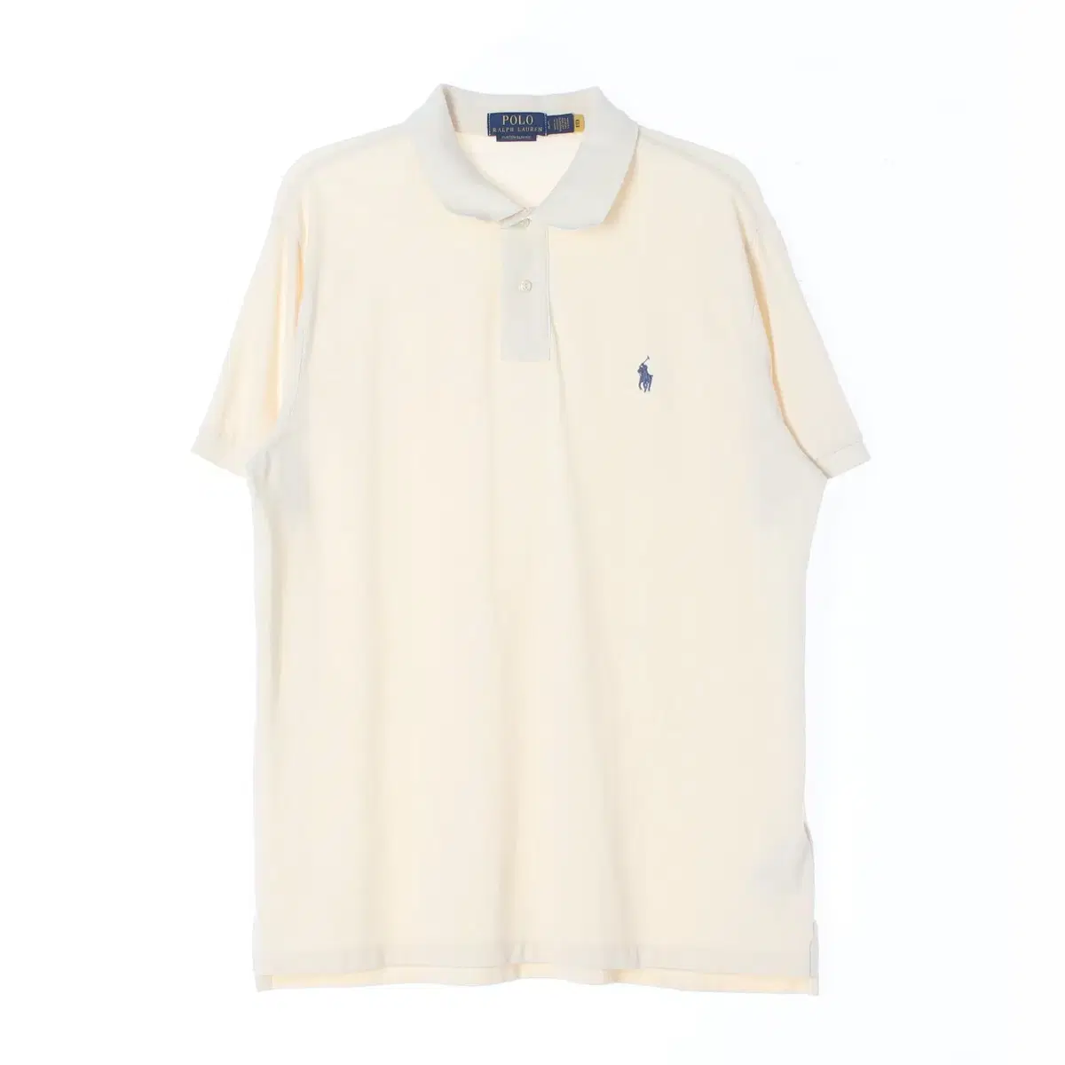 (Genuine)[L]Polo Ralph Lauren Custom Slim Fit Cream Short Sleeve Polo Shirt