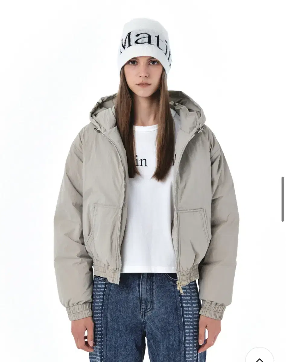 [거의 새상품] 마뗑킴 CROP HOOD DOWN JACKET