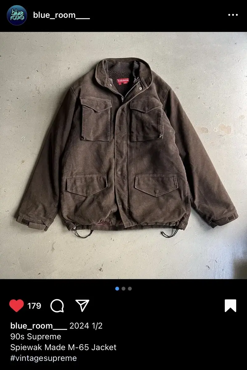 90s Supreme Moleskin M-65 JACKET SPIEWAK