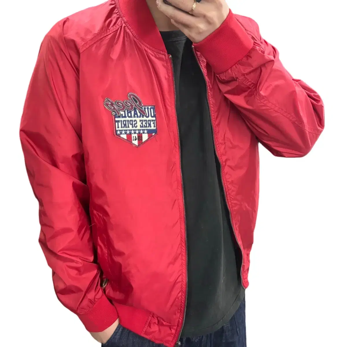 XL Jeep Red Backlogo Windbreaker Bloomers Jacket