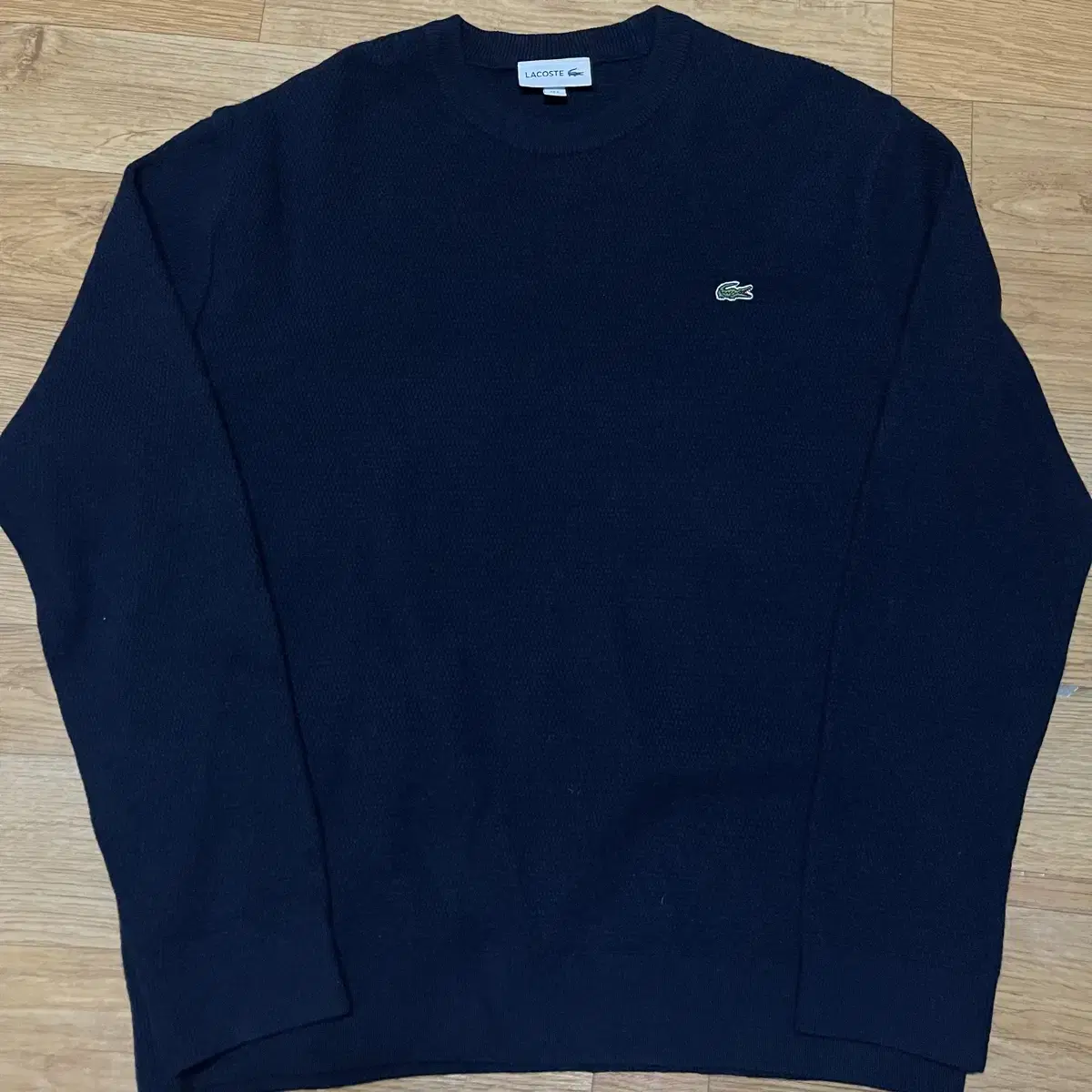 Lacoste Wool Crew-neck Knit Sweater Navy Size 110