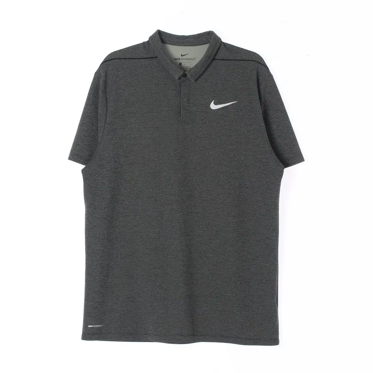 [L]Nike Charcoal Aeroreact Short Sleeve Polo Shirt