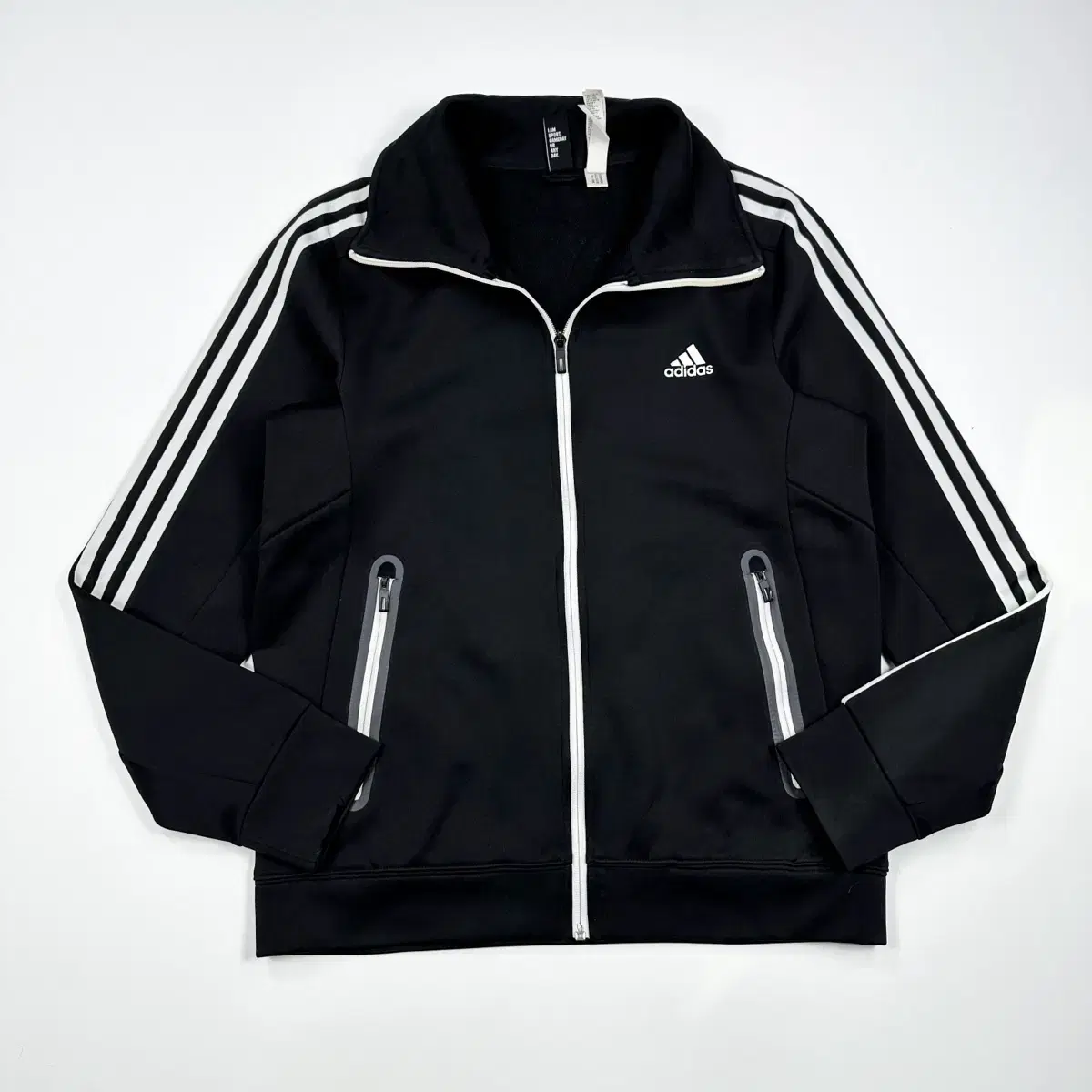 (true to size L) adidas Minimal Three Stripe Track Top Jersey Black