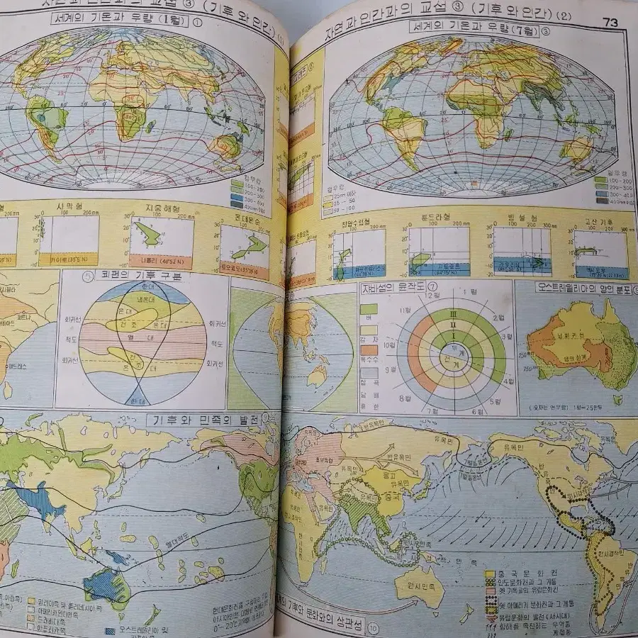 근대사 수집 자료 옛날 종합 세계 지도책 한국 교과서 64년